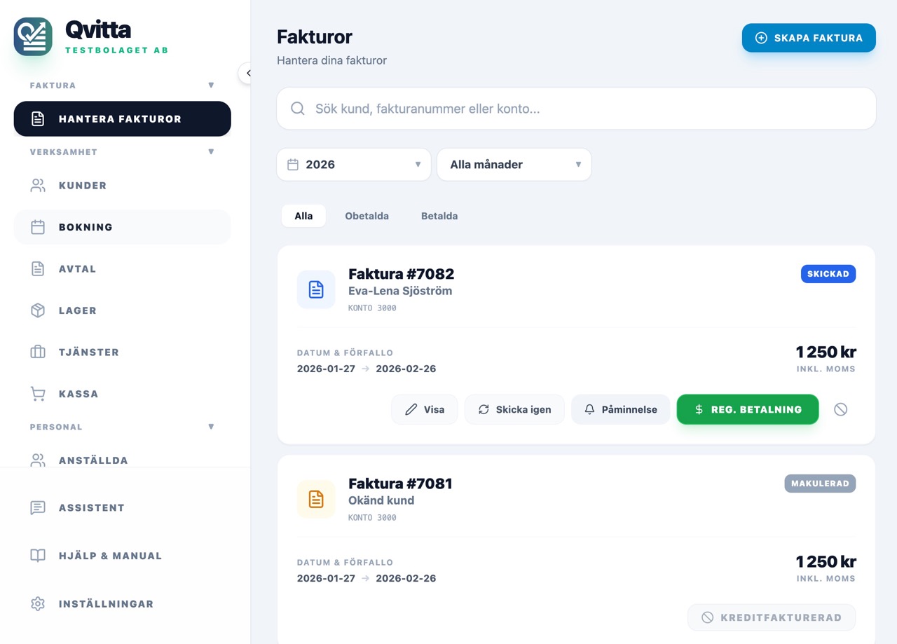 Qvitta Invoicing