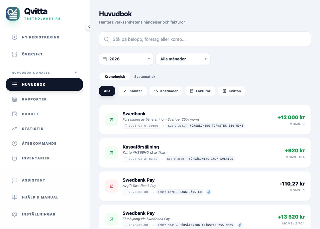 Qvitta Ledger and Scanning